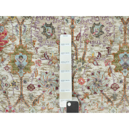 Transitional Wool & Silk Hand Knotted Rug Ivory Ivory 3.0X5.0 -O090691