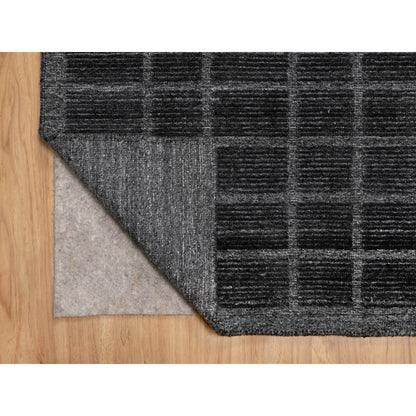 Modern and Contemporary Wool Hand Loomed Rug Black No Border 8.0X9.10 -O090701
