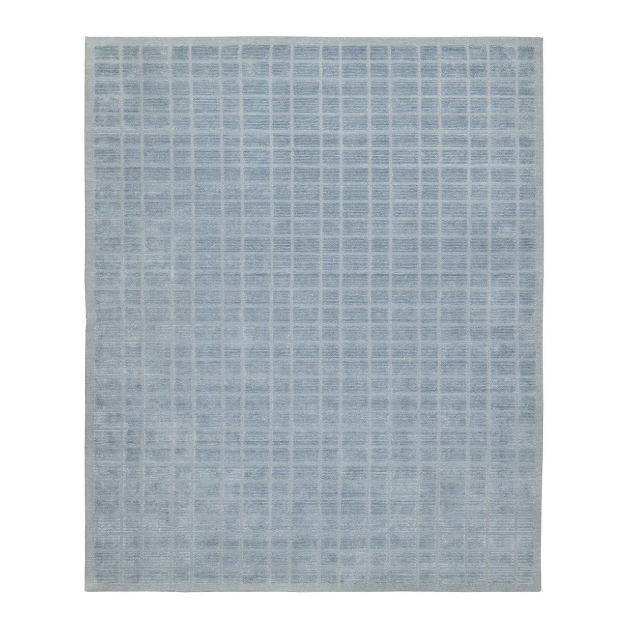 Blue 8'2" x 9'10" Modern and Contemporary Handloom Wool Rug - Sku: O090705