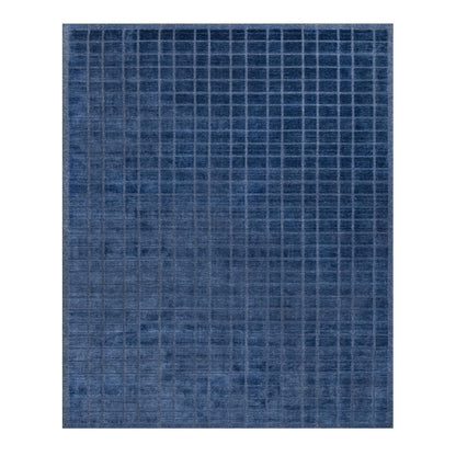 Modern and Contemporary Wool Hand Loomed Rug Blue No Border 8.2X10.0 -O090706