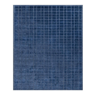 Modern and Contemporary Wool Hand Loomed Rug Blue No Border 8.2X10.0 -O090706