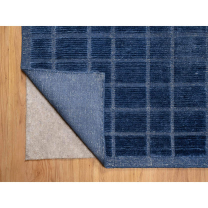 Modern and Contemporary Wool Hand Loomed Rug Blue No Border 8.2X10.0 -O090706