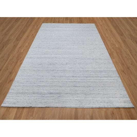 Modern and Contemporary Wool Hand Loomed Rug Grey No Border 8.0X10.0 -O090711