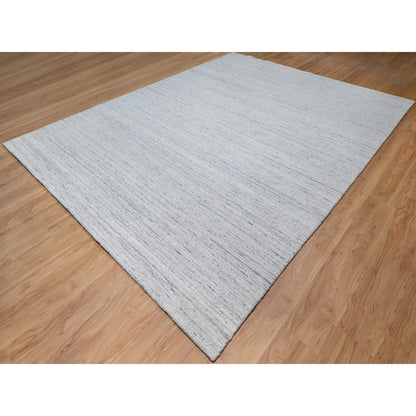 Modern and Contemporary Wool Hand Loomed Rug Grey No Border 9.0X12.0 -O090712