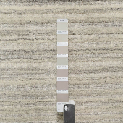 Modern and Contemporary Wool Hand Loomed Rug Beige No Border 2.6X10.0 -O090717