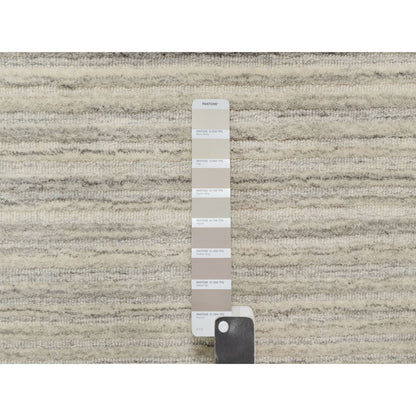 Modern and Contemporary Wool Hand Loomed Rug Beige No Border 2.7X11.9 -O090718