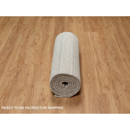 Modern and Contemporary Wool Hand Loomed Rug Beige No Border 2.7X11.10 -O090719