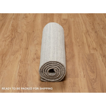 Modern and Contemporary Wool Hand Loomed Rug Beige No Border 2.5X8.0 -O090720