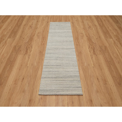 Modern and Contemporary Wool Hand Loomed Rug Beige No Border 2.5X8.0 -O090721