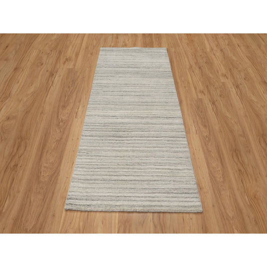 Modern and Contemporary Wool Hand Loomed Rug Beige No Border 2.8X6.0 -O090722