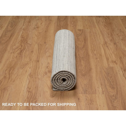 Modern and Contemporary Wool Hand Loomed Rug Beige No Border 2.8X6.0 -O090722