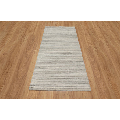 Modern and Contemporary Wool Hand Loomed Rug Beige No Border 2.7X6.0 -O090723