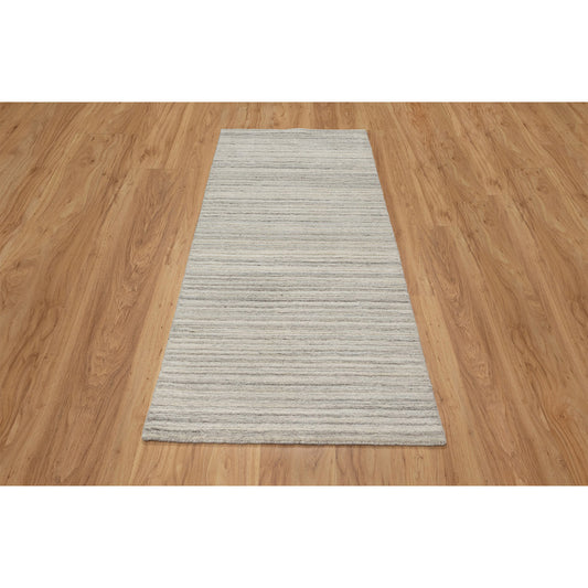 Modern and Contemporary Wool Hand Loomed Rug Beige No Border 2.7X6.0 -O090723