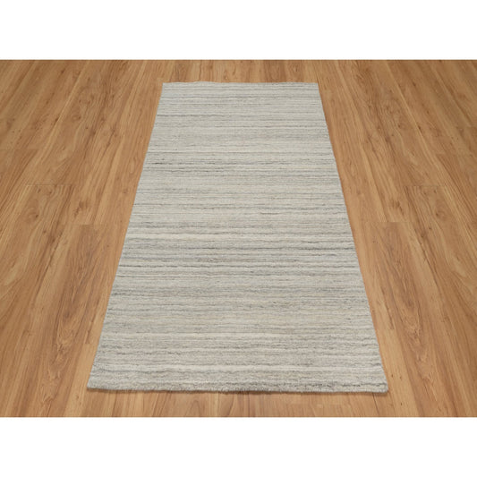 Modern and Contemporary Wool Hand Loomed Rug Beige No Border 3.0X5.0 -O090725