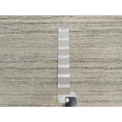Modern and Contemporary Wool Hand Loomed Rug Beige No Border 3.0X5.0 -O090725