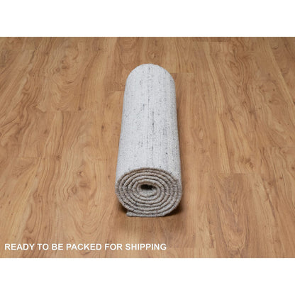 Modern and Contemporary Wool Hand Loomed Rug Grey No Border 2.7X8.0 -O090726