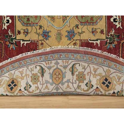 Heriz Wool Hand Knotted Rug Red Ivory 12.0X12.0 -O090740