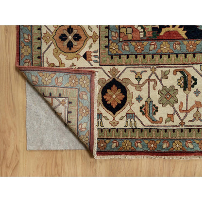 Heriz Wool Hand Knotted Rug Red Ivory 14.1X14.1 -O090743