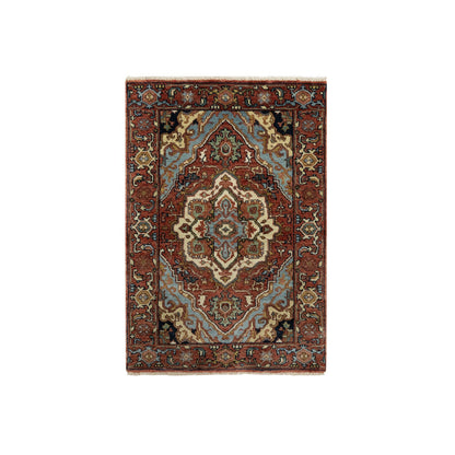 Heriz Wool Hand Knotted Rug Red Red 2.0X3.2 -O090755
