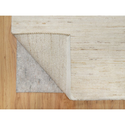 Modern and Contemporary Wool Hand Knotted Rug Ivory No Border 2.6X13.9 -O090762