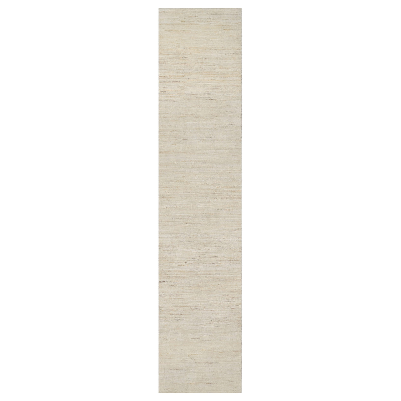Ivory 2'6" x 11'10" Modern and Contemporary Hand knotted Wool Rug - Sku: O090764