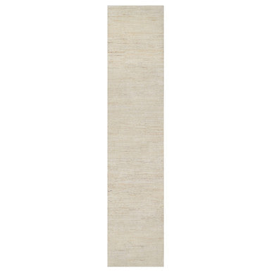 Modern and Contemporary Wool Hand Knotted Rug Ivory No Border 2.6X11.10 -O090764