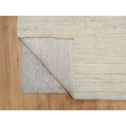 Modern and Contemporary Wool Hand Knotted Rug Ivory No Border 2.6X11.10 -O090764