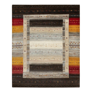 Modern and Contemporary Wool Hand Knotted Rug Brown No Border 8.0X9.9 -O090766