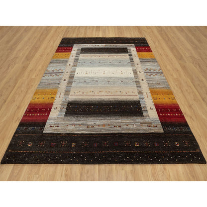 Modern and Contemporary Wool Hand Knotted Rug Brown No Border 8.0X9.9 -O090766