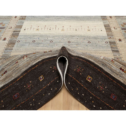 Modern and Contemporary Wool Hand Knotted Rug Brown No Border 8.0X9.9 -O090766