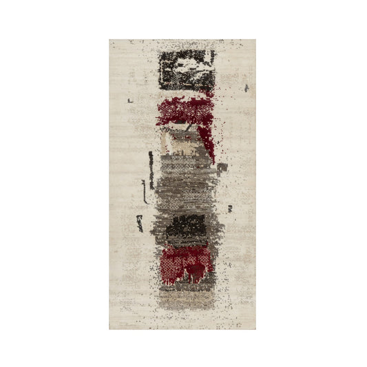 Modern and Contemporary Wool Hand Knotted Rug Ivory No Border 2.4X4.7 -O090767