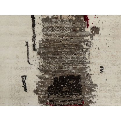 Modern and Contemporary Wool Hand Knotted Rug Ivory No Border 2.4X4.7 -O090767
