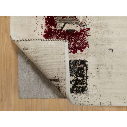Modern and Contemporary Wool Hand Knotted Rug Ivory No Border 2.4X4.8 -O090768