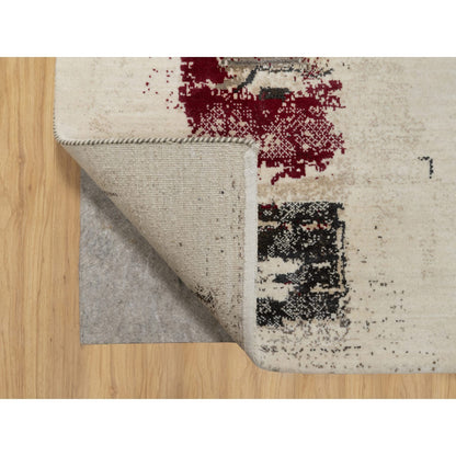 Modern and Contemporary Wool Hand Knotted Rug Ivory No Border 3.0X5.2 -O090769