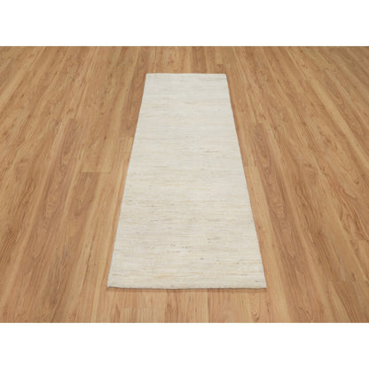 Modern and Contemporary Wool Hand Knotted Rug Ivory No Border 2.6X5.10 -O090772