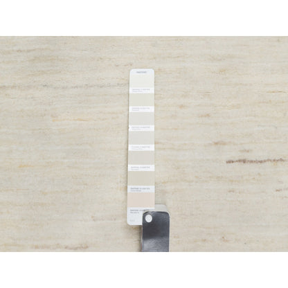 Modern and Contemporary Wool Hand Knotted Rug Ivory No Border 2.6X5.10 -O090772