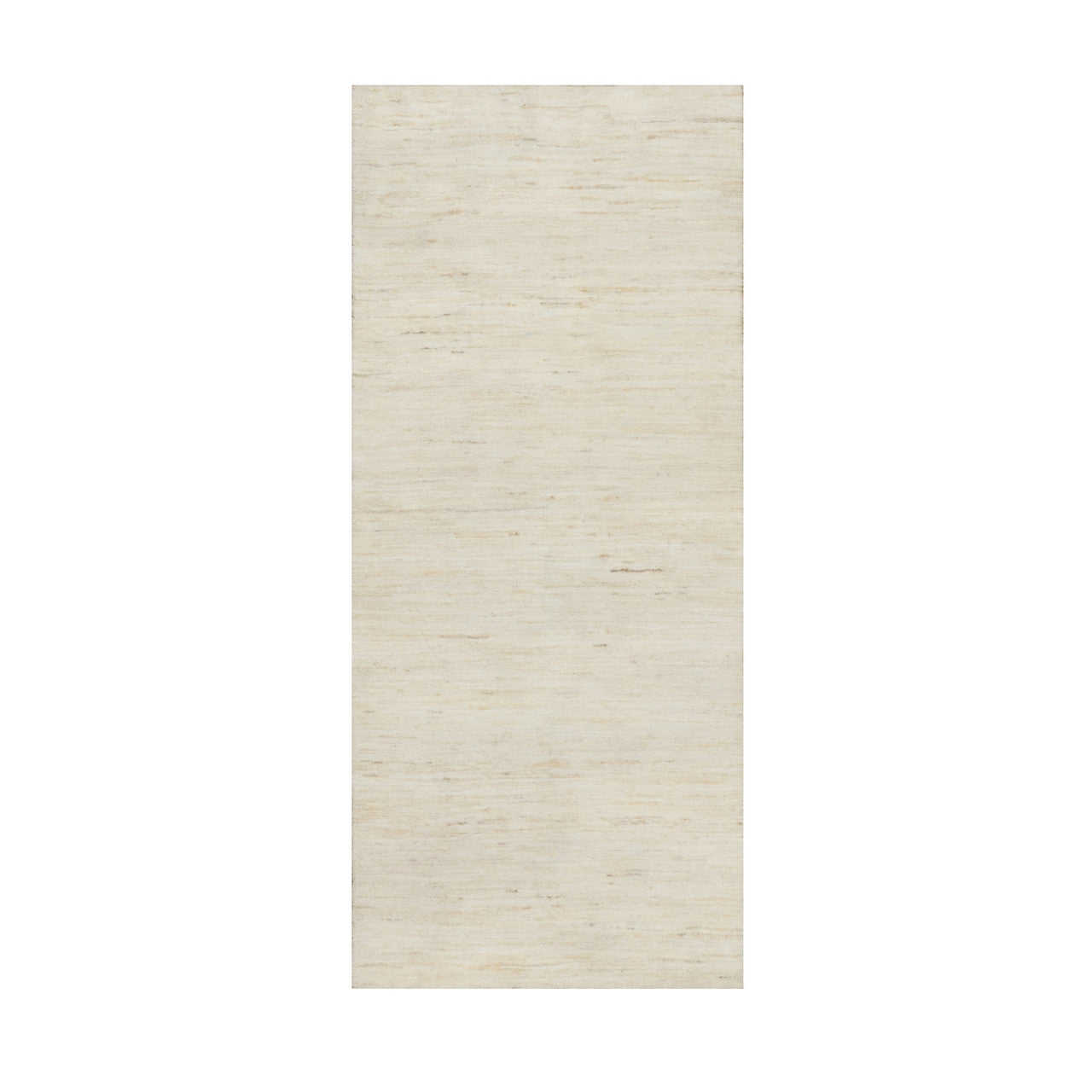 Ivory 2'5" x 5'10" Modern and Contemporary Hand knotted Wool Rug - Sku: O090773