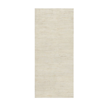Modern and Contemporary Wool Hand Knotted Rug Ivory No Border 2.5X5.10 -O090773