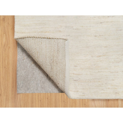 Modern and Contemporary Wool Hand Knotted Rug Ivory No Border 2.5X5.10 -O090773