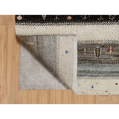 Modern and Contemporary Wool Hand Knotted Rug Ivory No Border 2.2X4.9 -O090774