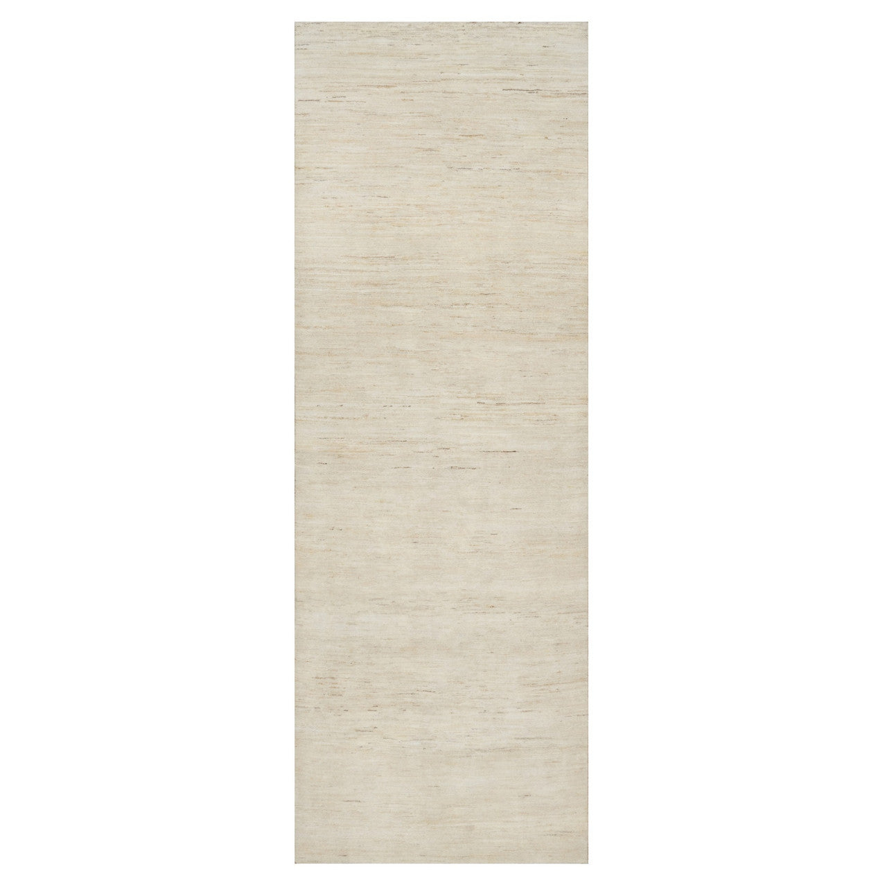 Ivory 4'0" x 12'1" Modern and Contemporary Hand knotted Wool Rug - Sku: O090777