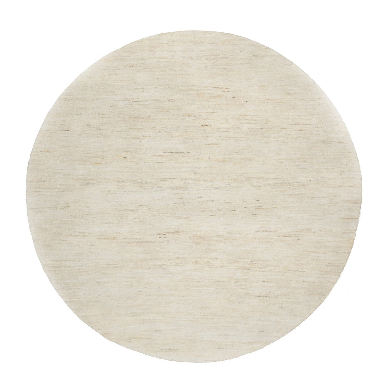 Modern and Contemporary Wool Hand Knotted Rug Ivory No Border 7.0X7.0 -O090778