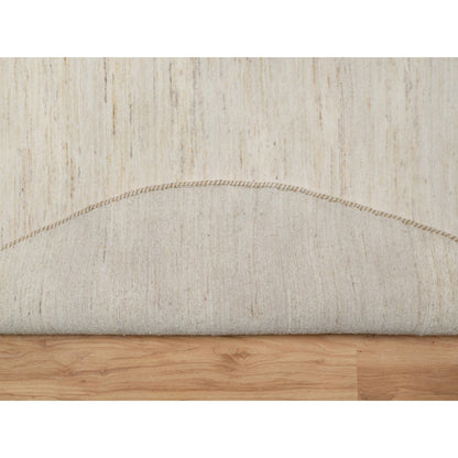 Modern and Contemporary Wool Hand Knotted Rug Ivory No Border 7.0X7.0 -O090778