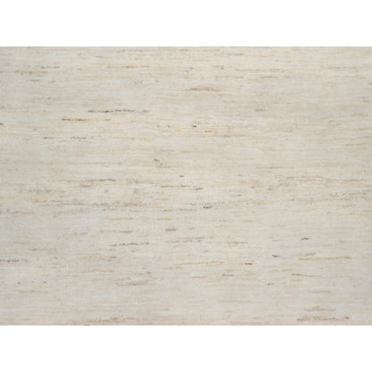 Modern and Contemporary Wool Hand Knotted Rug Ivory No Border 7.0X7.0 -O090778