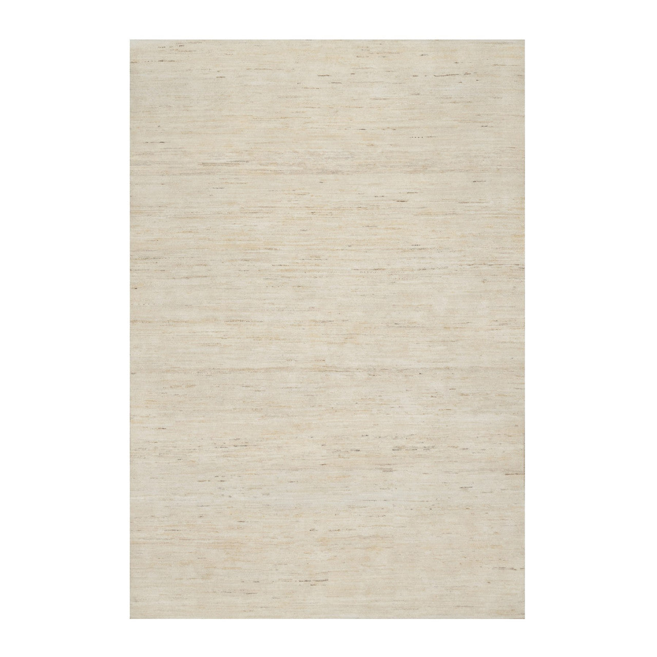 Ivory 6'1" x 9'0" Modern and Contemporary Hand knotted Wool Rug - Sku: O090779