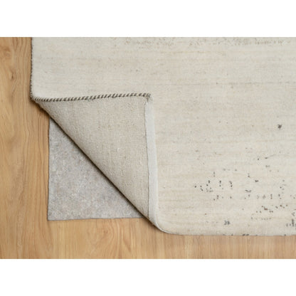 Modern and Contemporary Wool Hand Knotted Rug Ivory No Border 9.0X12.0 -O090782