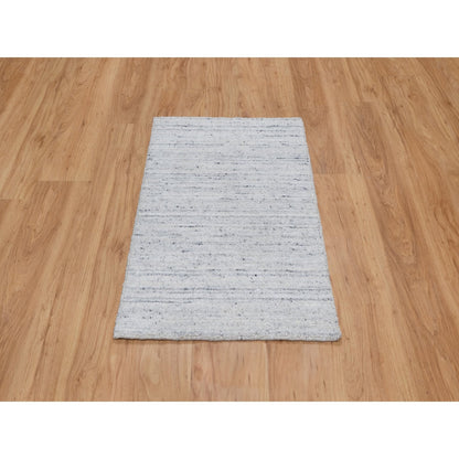 Modern and Contemporary Wool Hand Loomed Rug Grey No Border 2.0X3.0 -O090787