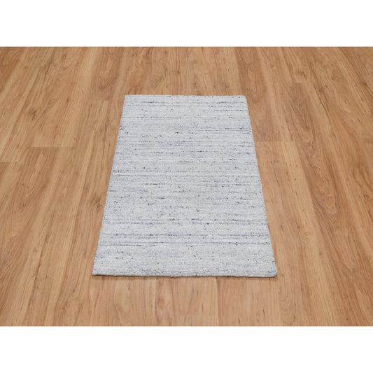 Modern and Contemporary Wool Hand Loomed Rug Grey No Border 2.0X3.0 -O090787