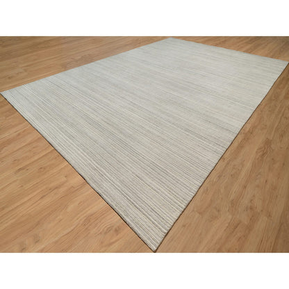 Modern and Contemporary Wool Hand Loomed Rug Beige No Border 12.1X17.7 -O090791