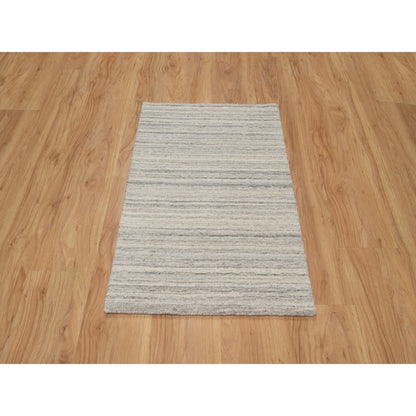 Modern and Contemporary Wool Hand Loomed Rug Beige No Border 2.0X3.0 -O090795